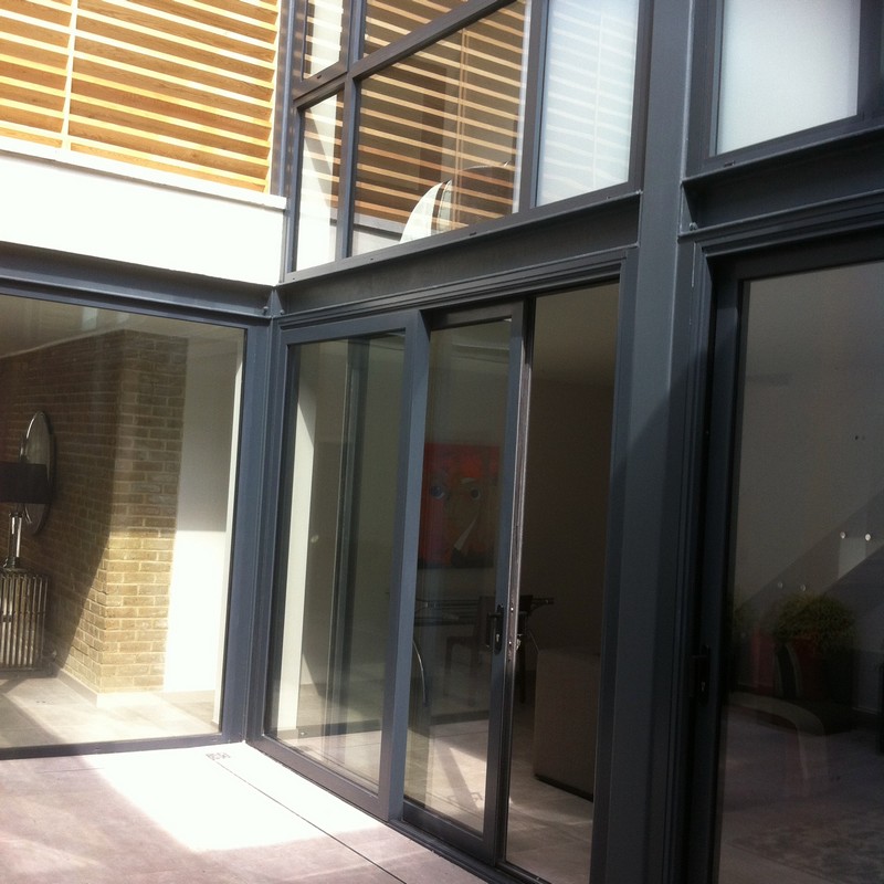 Anthracite aluminium sliding patio doors fitted in Cricklewood